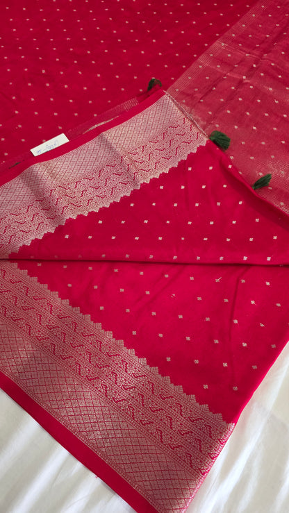 Red  Banarasi silk Saree