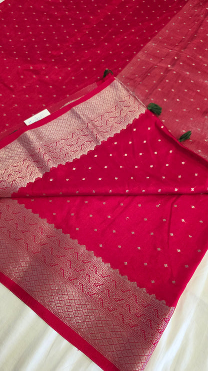 Red  Banarasi silk Saree
