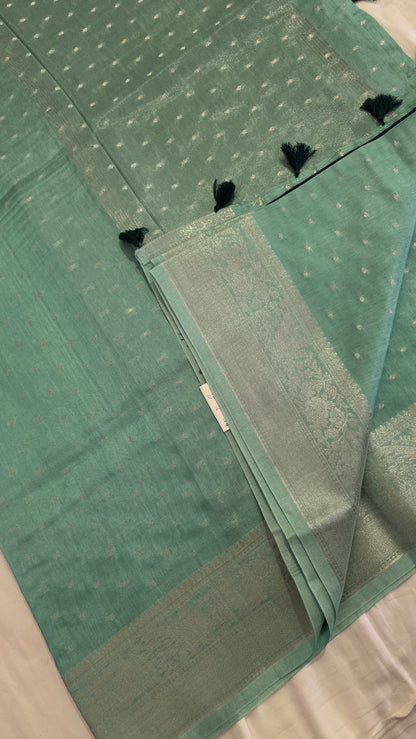 Green Banarasi silk Saree
