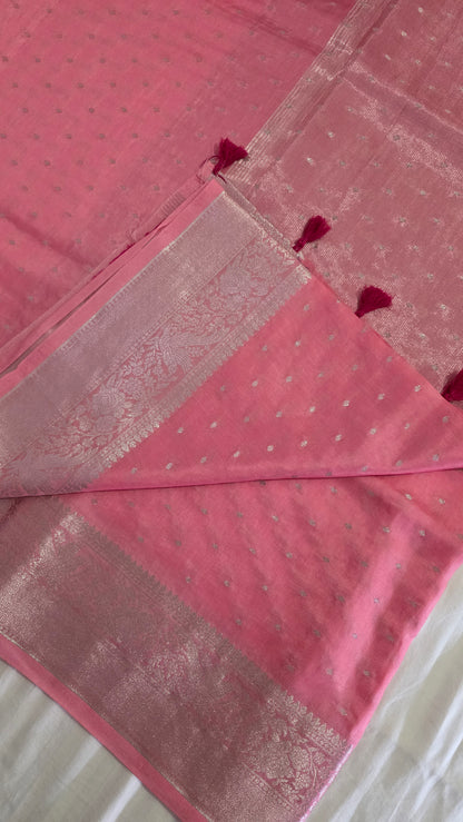 Pink  Banarasi silk Saree