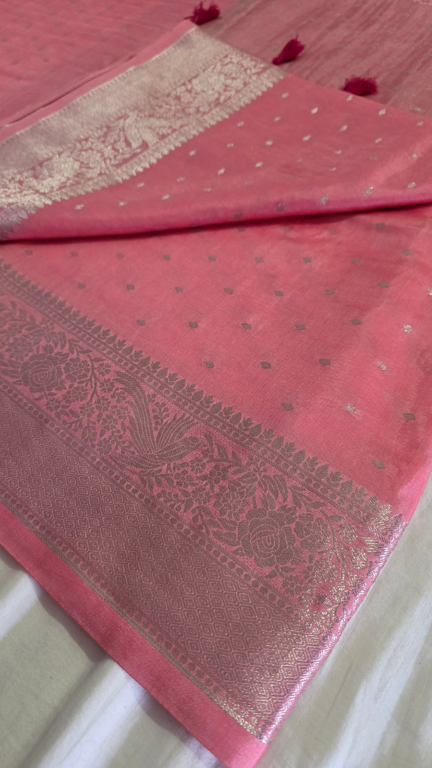 Pink  Banarasi silk Saree