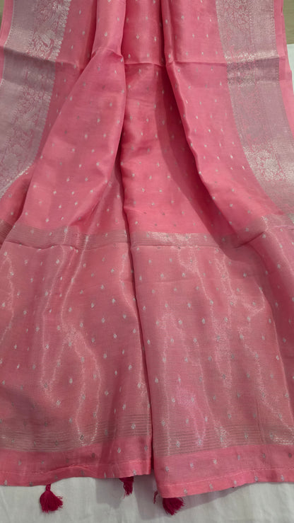 Pink  Banarasi silk Saree