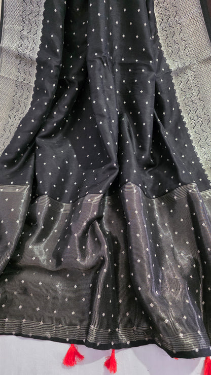 Black Banarasi silk Saree