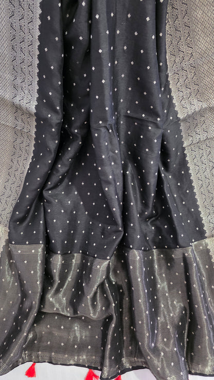 Black Banarasi silk Saree