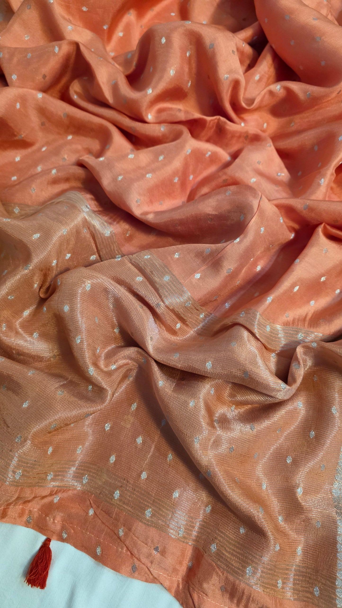 Peach Banarasi silk Saree