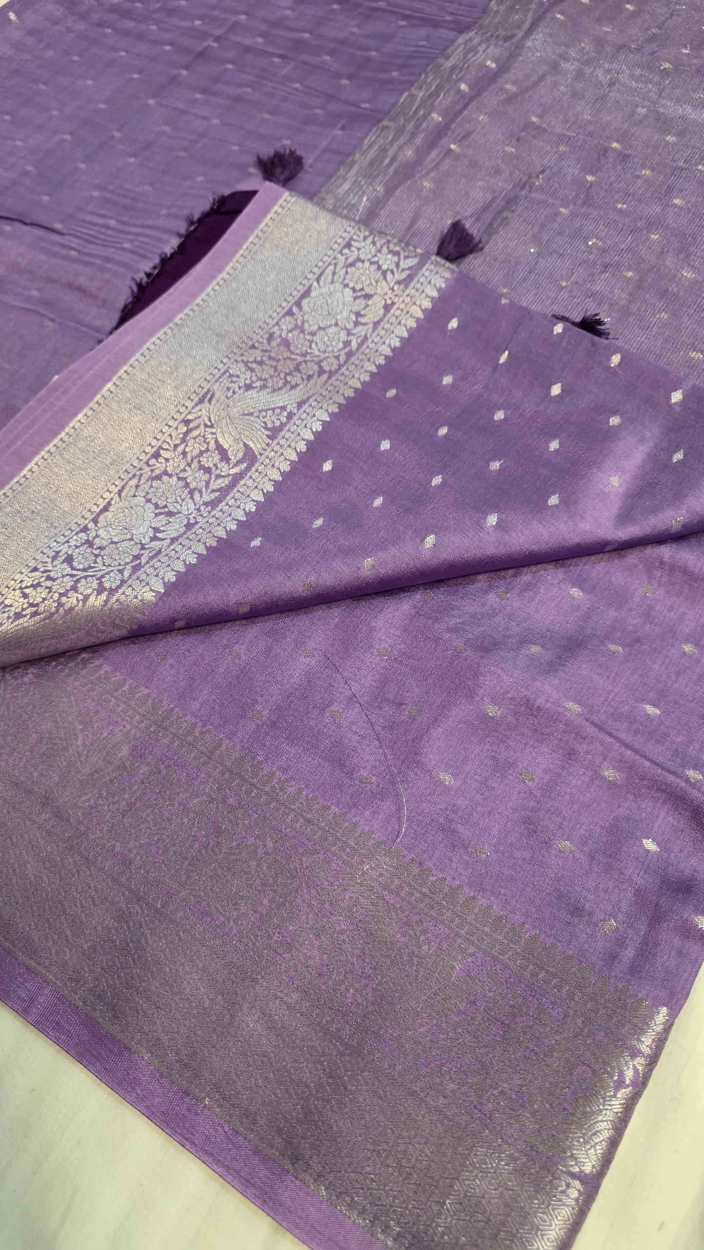 Lavender Banarasi silk Saree