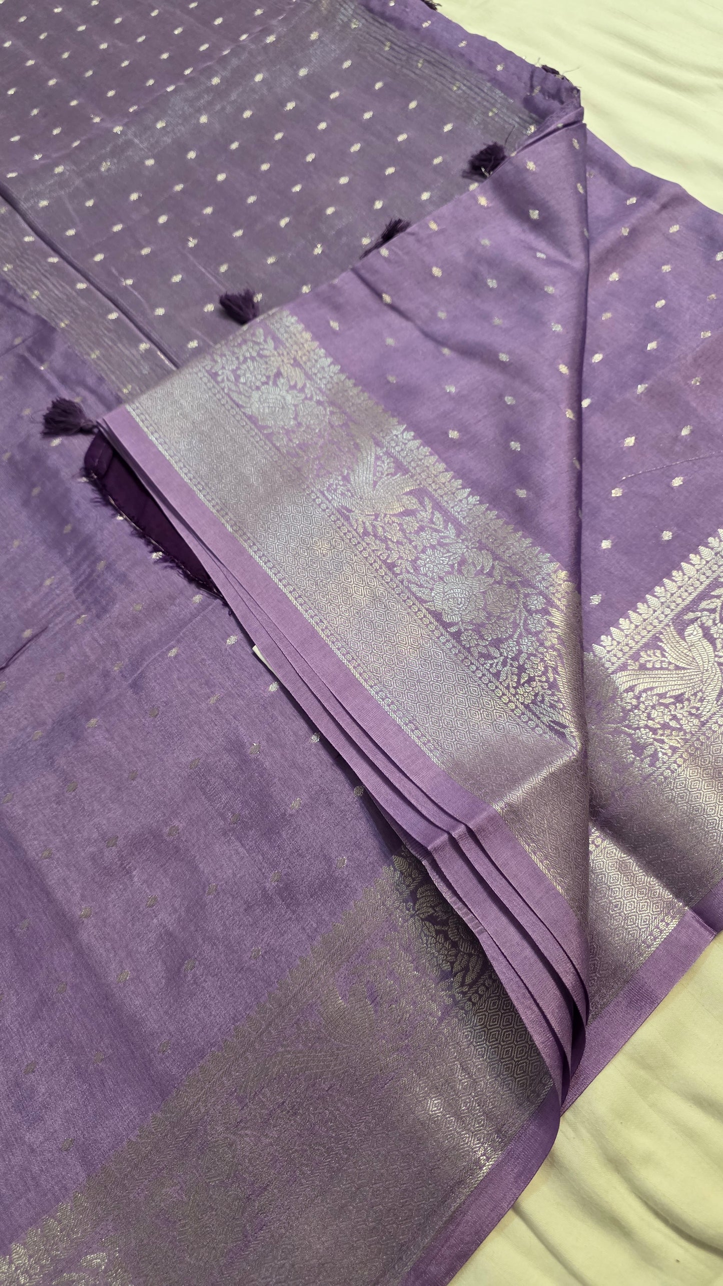 Lavender Banarasi silk Saree