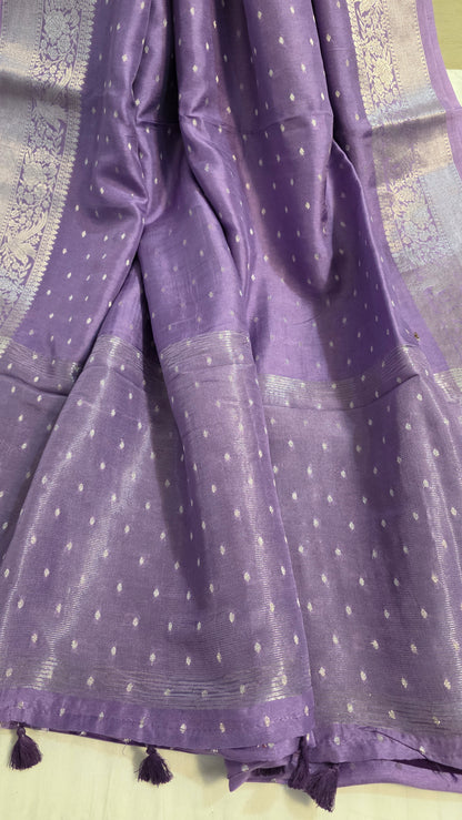 Lavender Banarasi silk Saree