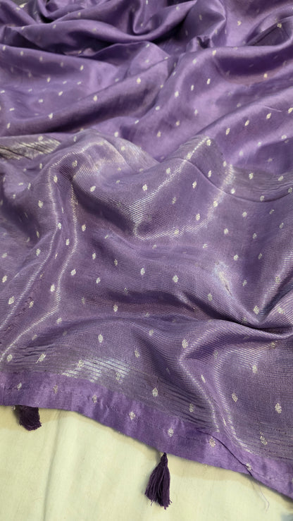 Lavender Banarasi silk Saree