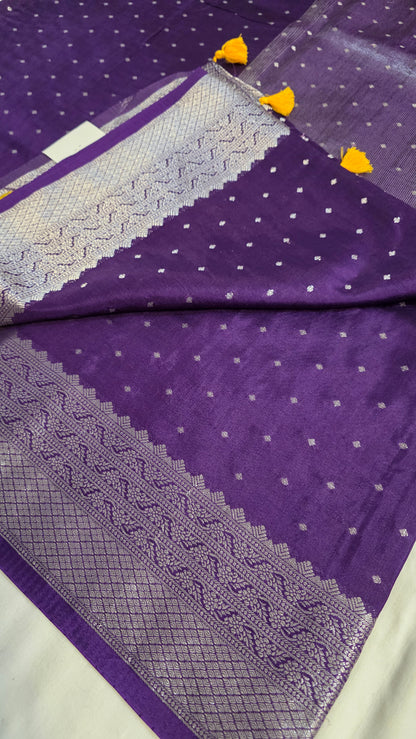 Purple Banarasi silk Saree