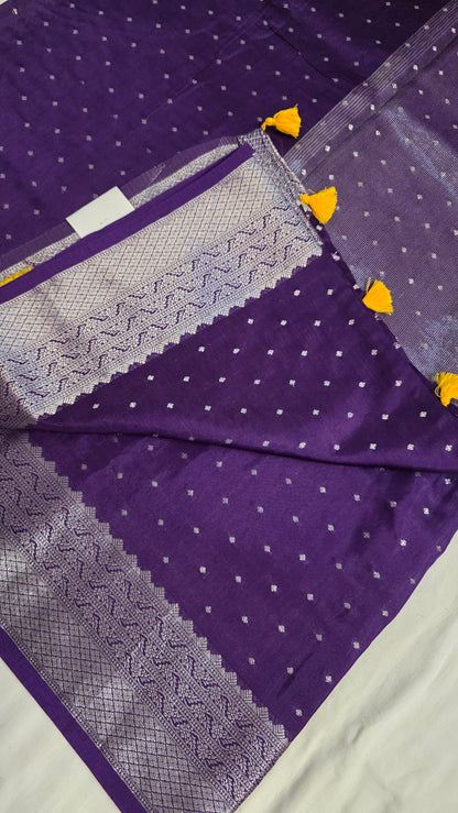 Purple Banarasi silk Saree