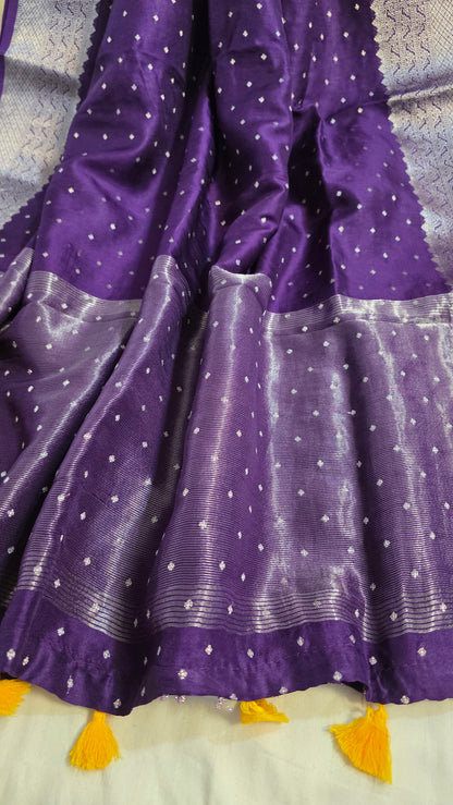 Purple Banarasi silk Saree