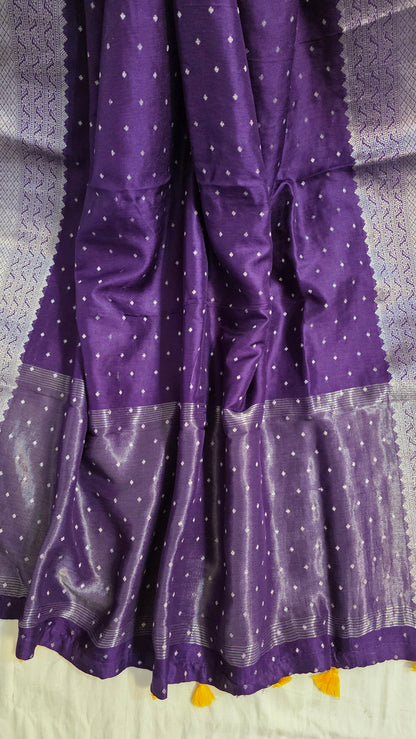 Purple Banarasi silk Saree