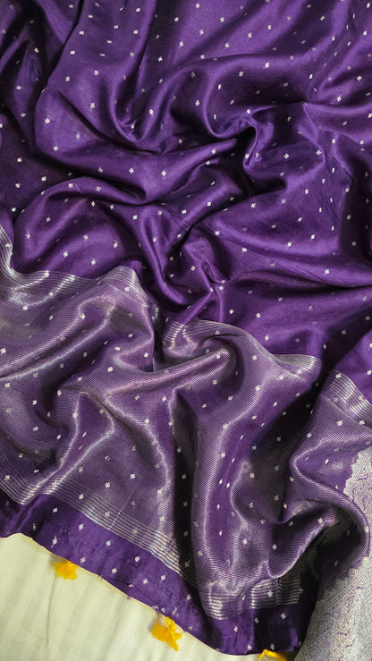 Purple Banarasi silk Saree