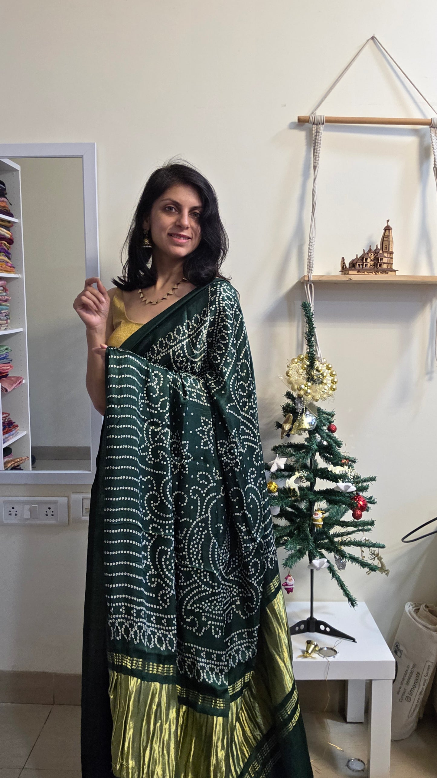 Green Semi Modal Bandini Silk Saree