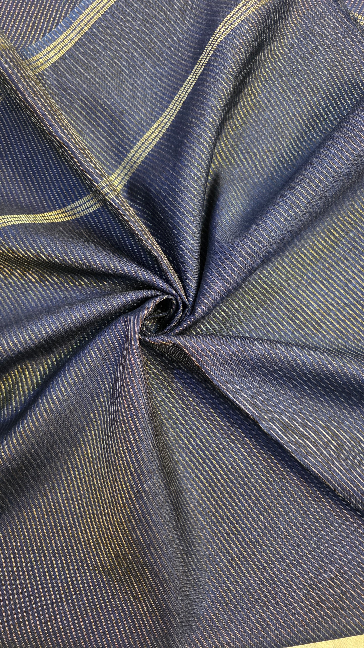 Blue  Tussar kashmiri thread work Saree