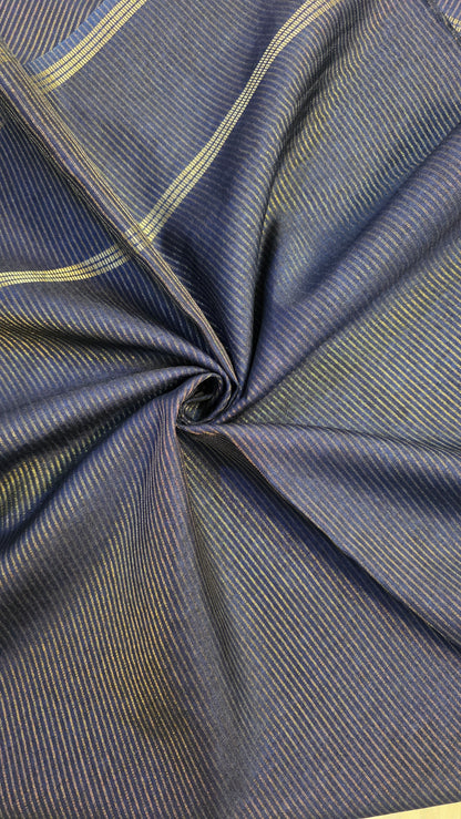 Blue  Tussar kashmiri thread work Saree