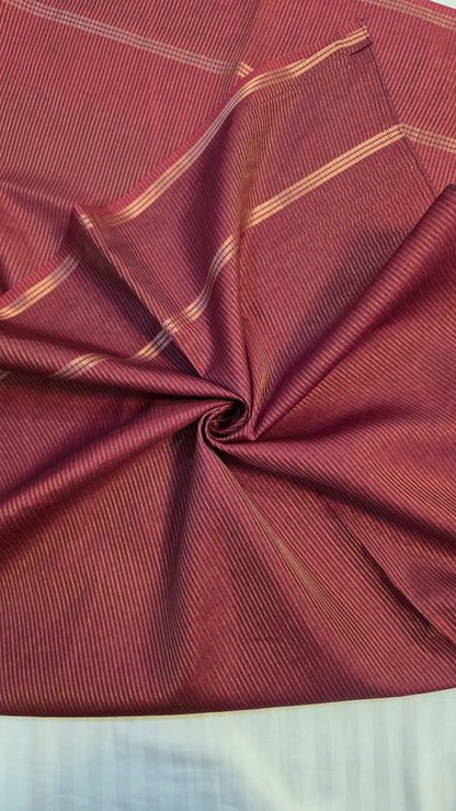 Rust Tussar kashmiri thread work Saree