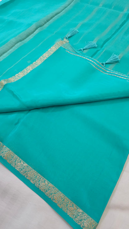 Blue Mysore crepe Silk