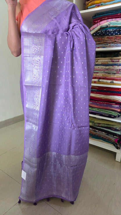 Lavender Banarasi silk Saree