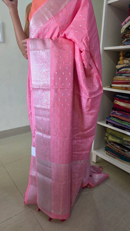 Pink  Banarasi silk Saree