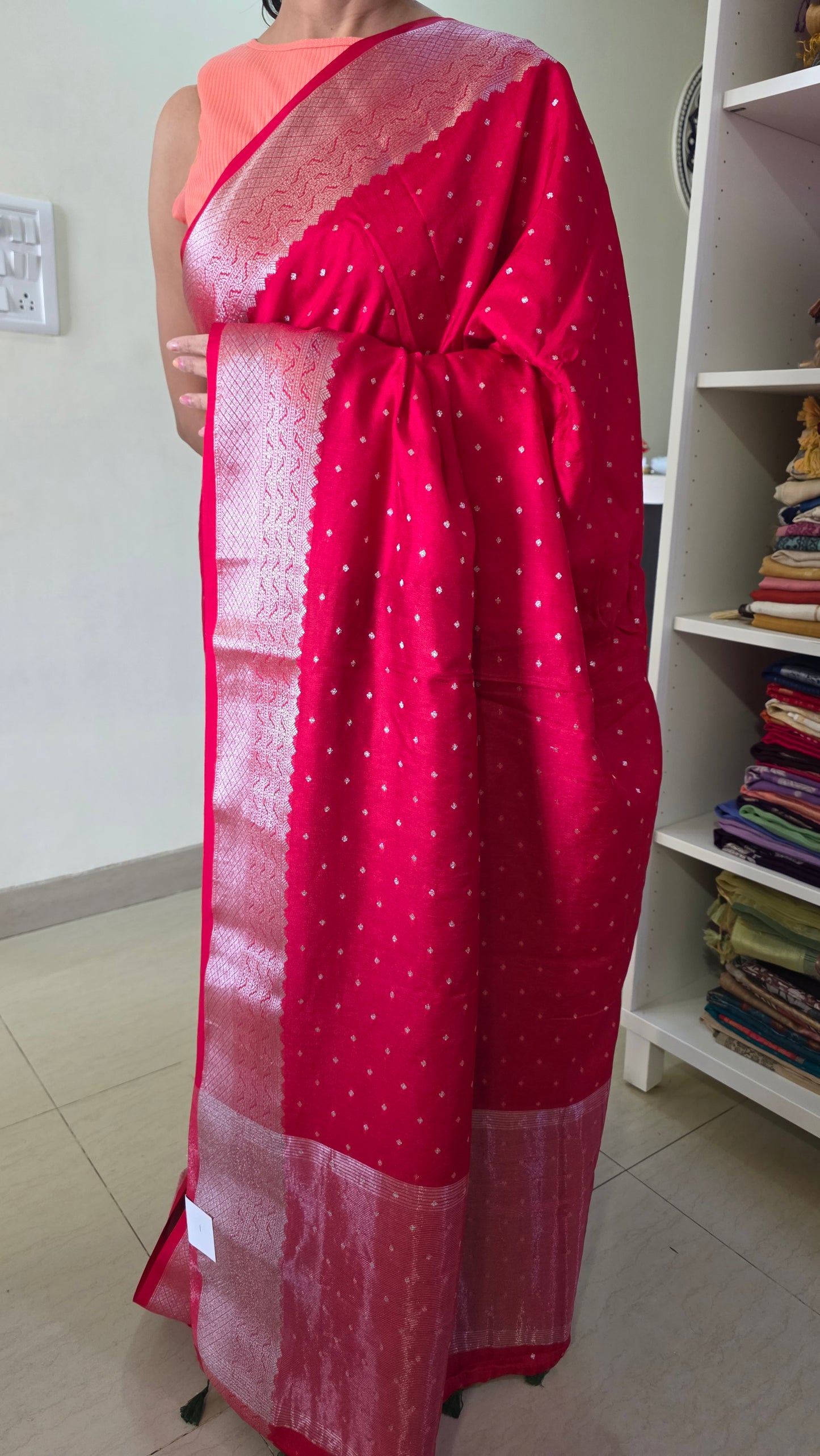 Red  Banarasi silk Saree