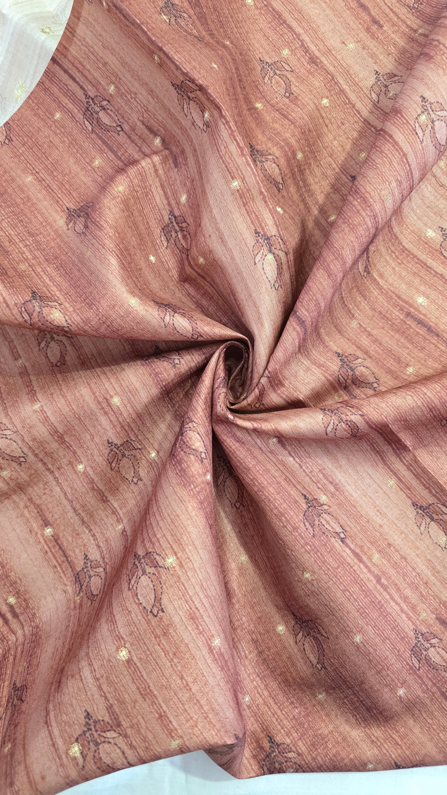 Sandalwood Madhubani Semi Tussar Silk Saree