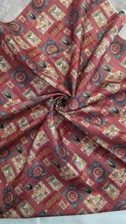 Onion Pink Figure Semi Tussar Silk Saree