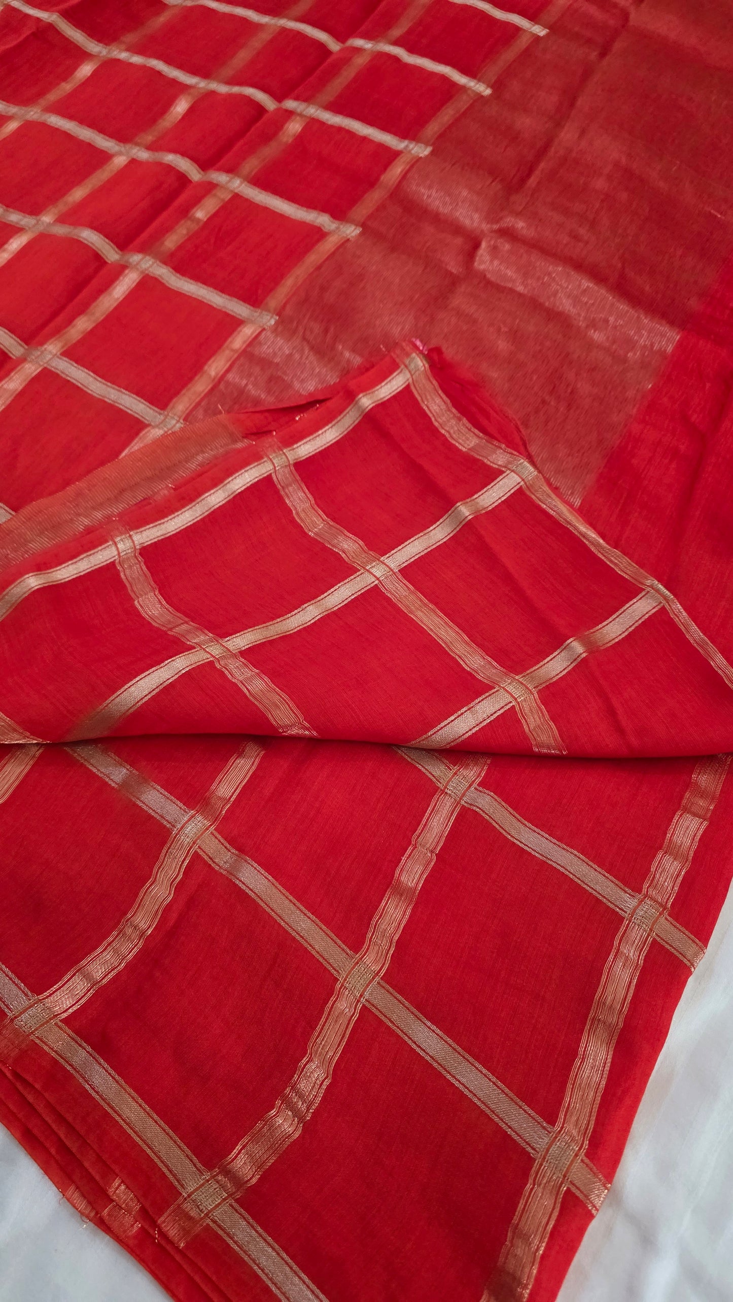 Orange  Viscose Silk Saree