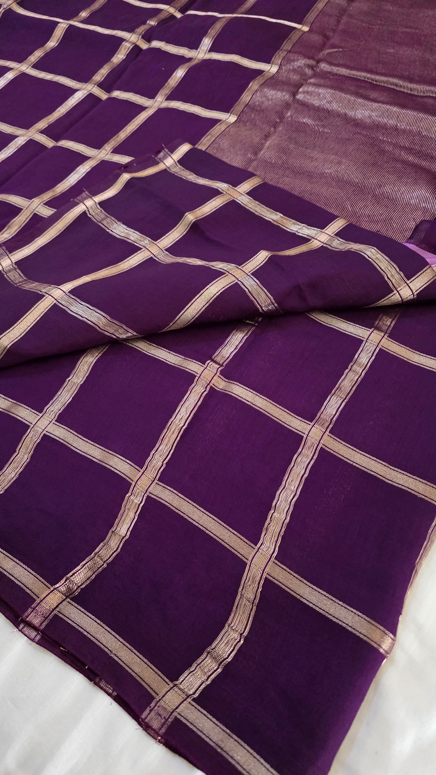 Purple Viscose Silk Saree