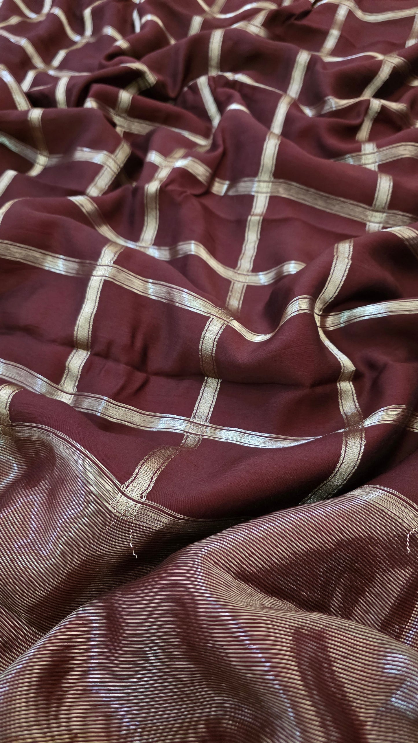 Brown Viscose Silk Saree