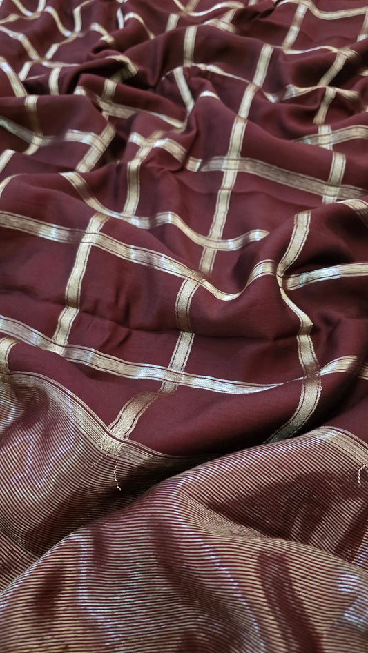 Brown Viscose Silk Saree