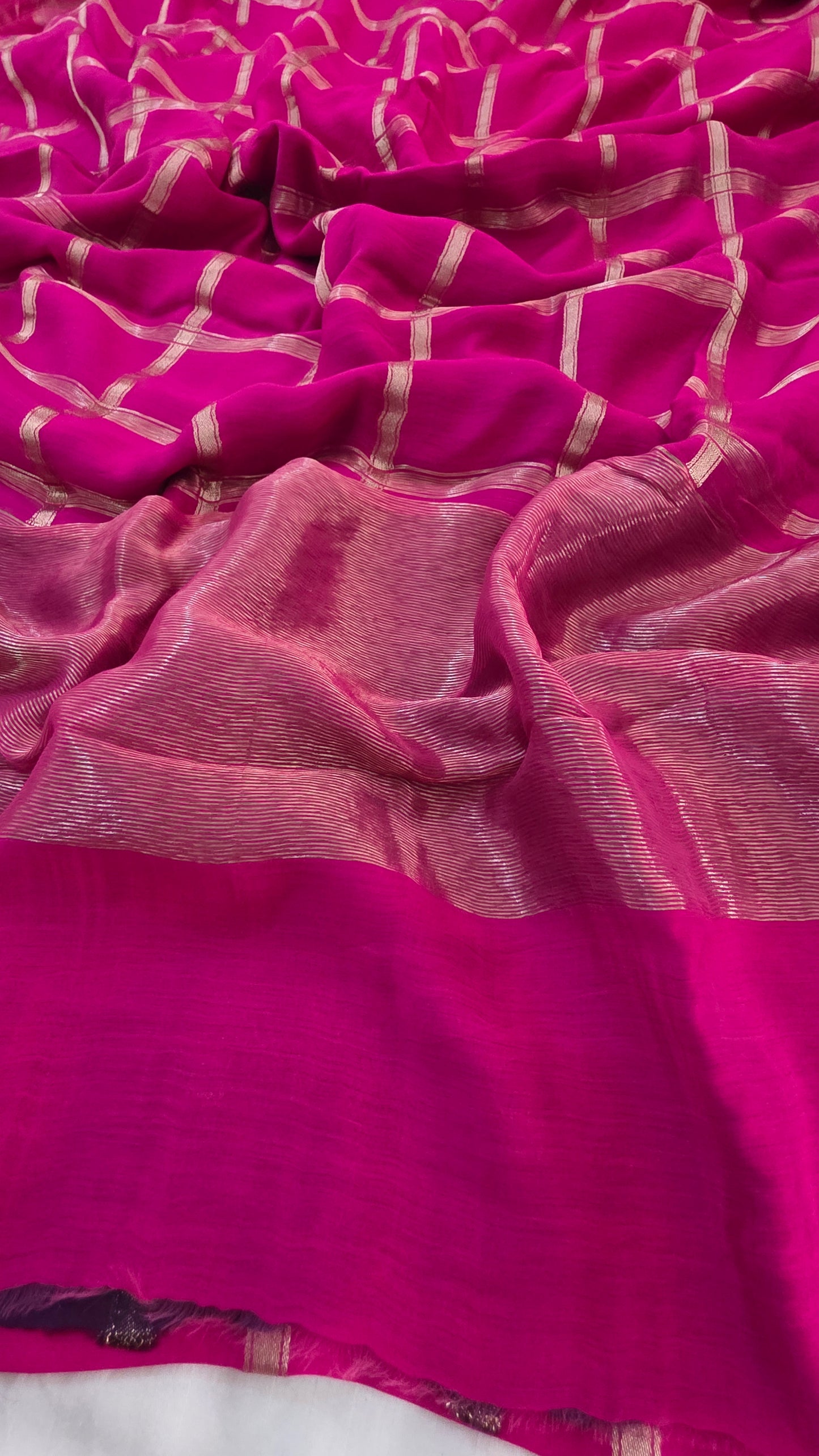 Pink  Viscose Silk Saree