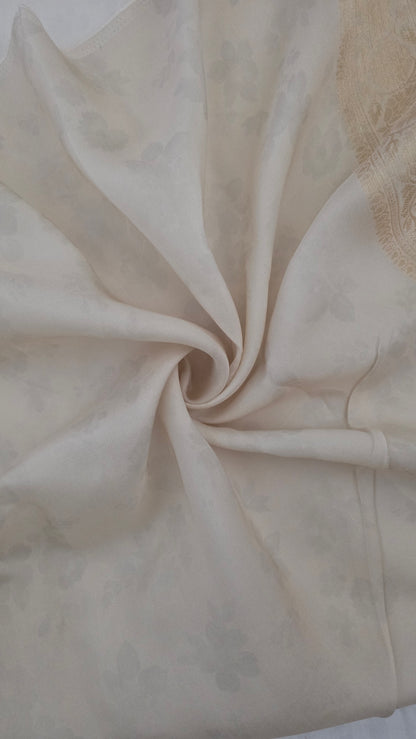 Ivory Tussar silk with Banarasi Pallu