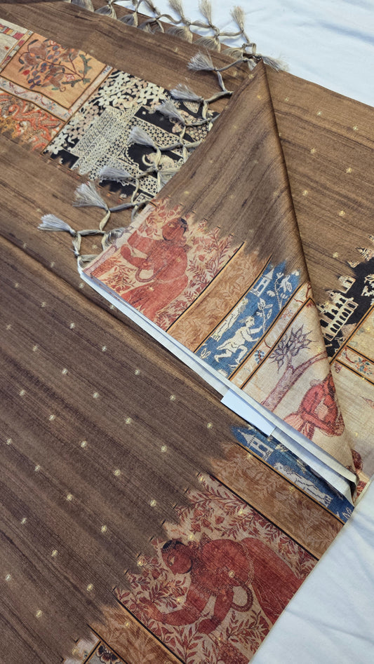 Figure Semi Tussar Silk Saree