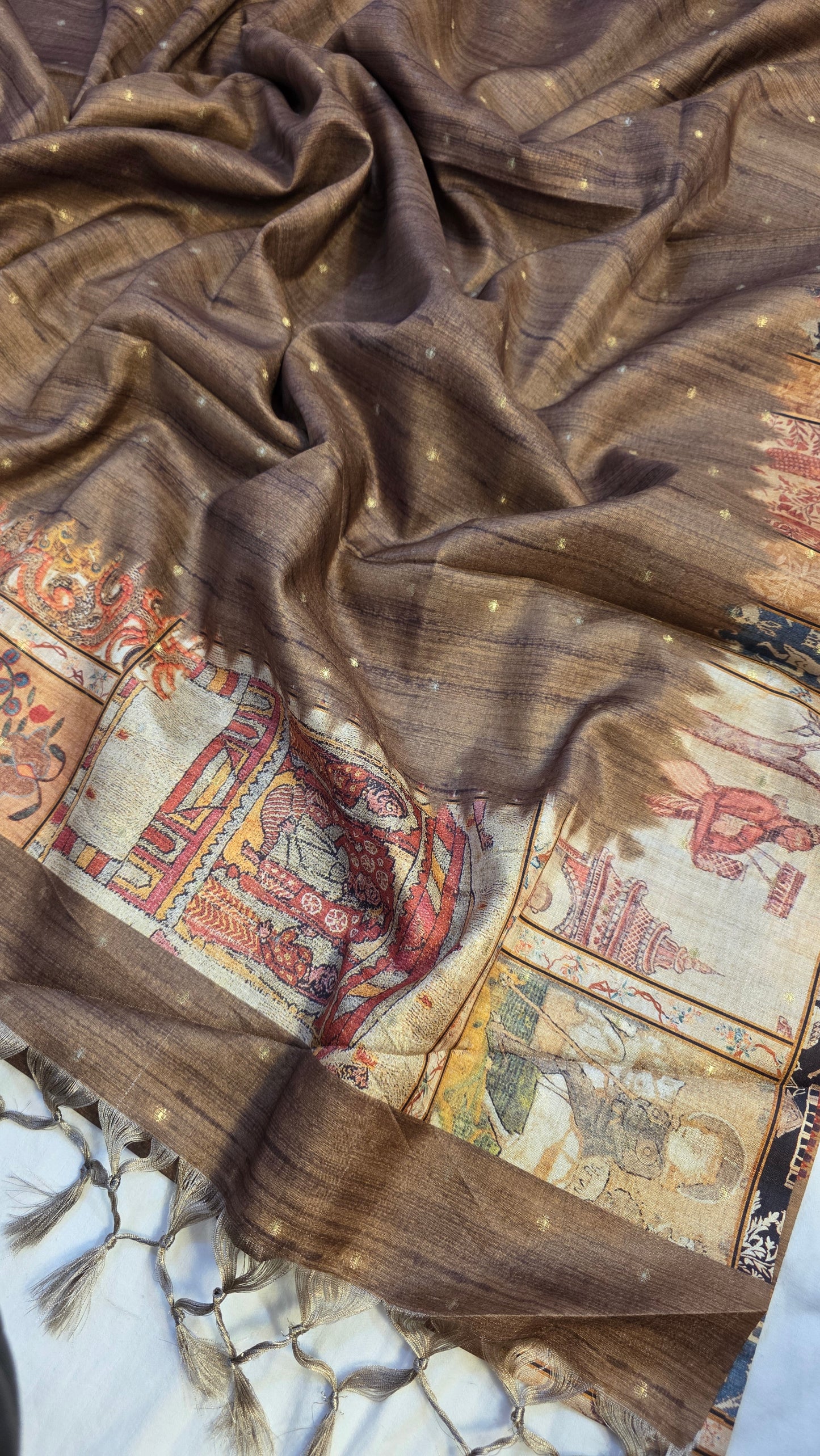 Figure Semi Tussar Silk Saree