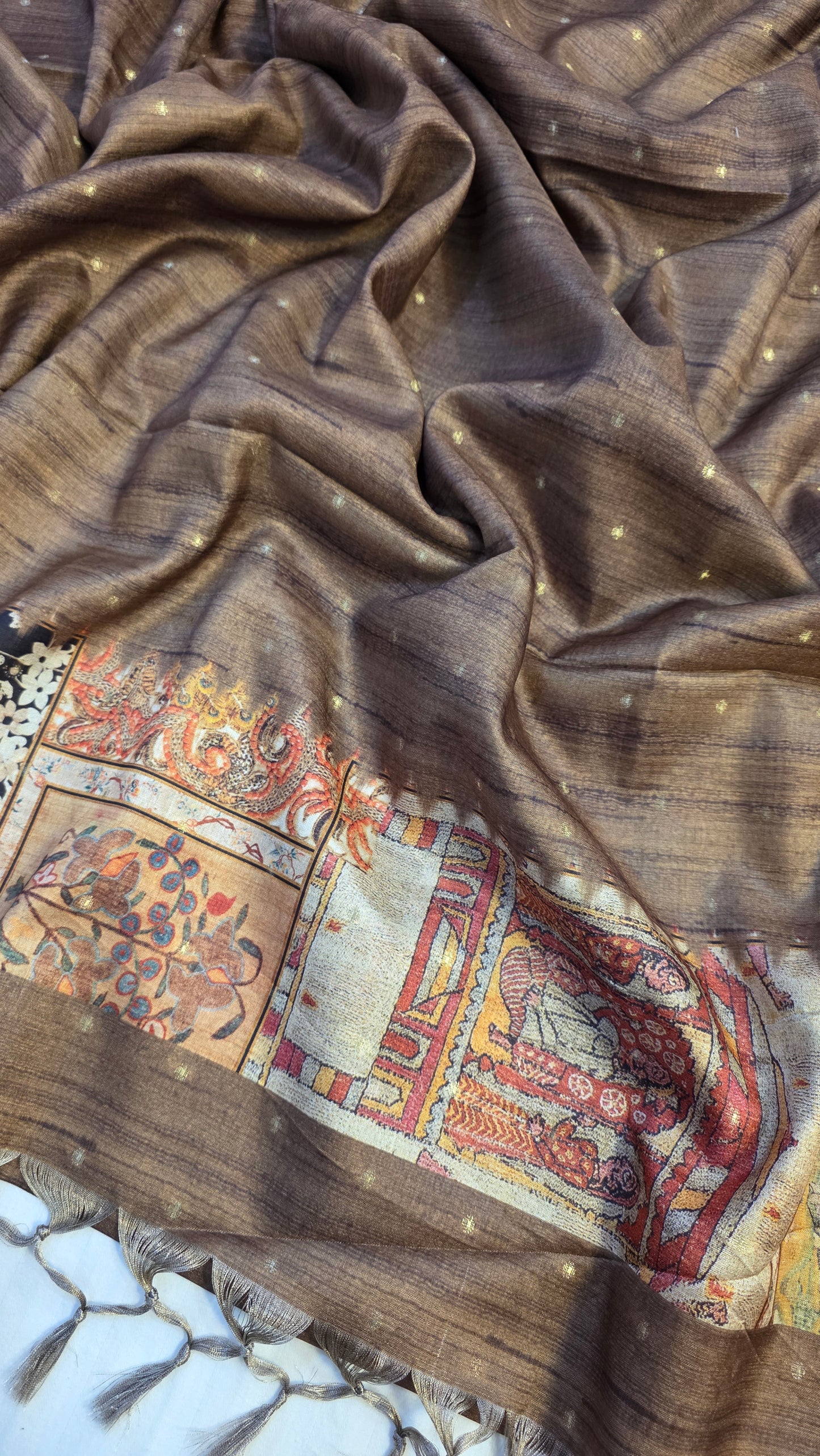 Figure Semi Tussar Silk Saree