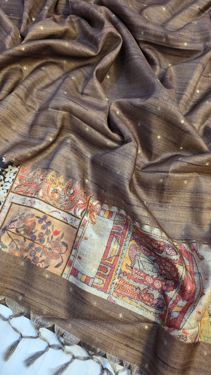 Figure Semi Tussar Silk Saree