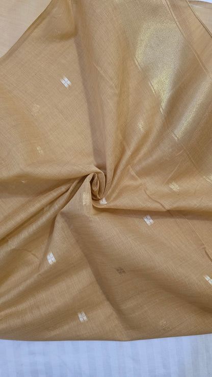Ivory green Munga Silk Jamdani