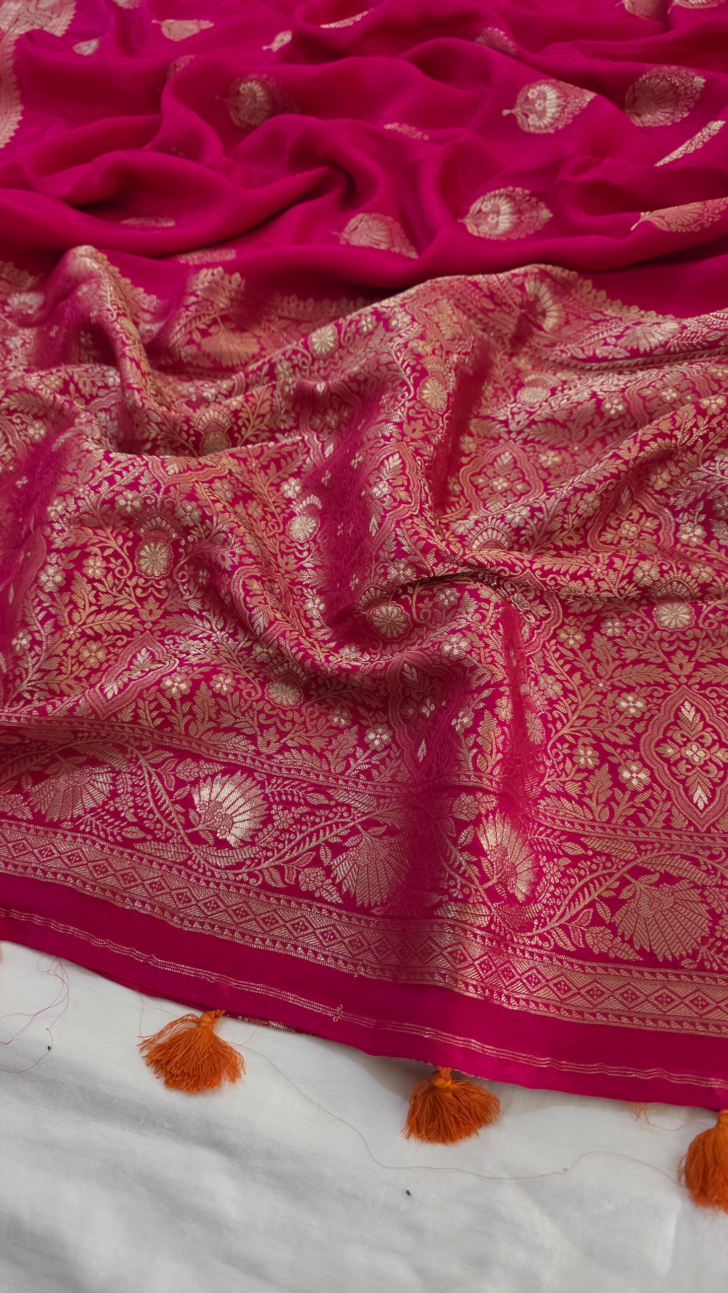 Pink Semi Mysore Silk Saree