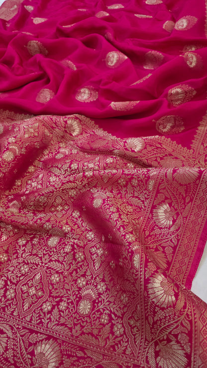 Pink Semi Mysore Silk Saree