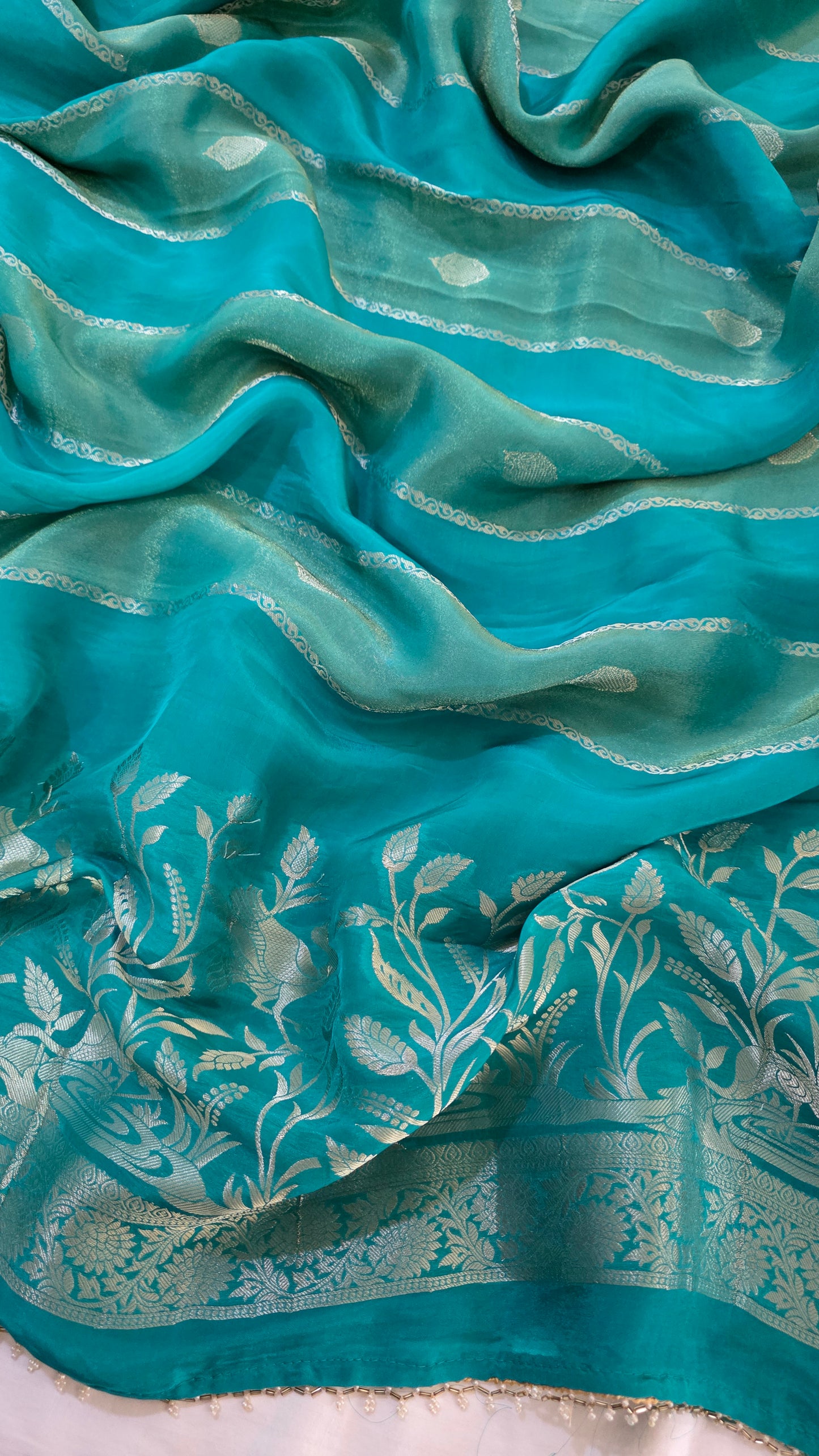 Blue Semi Mysore Silk Saree