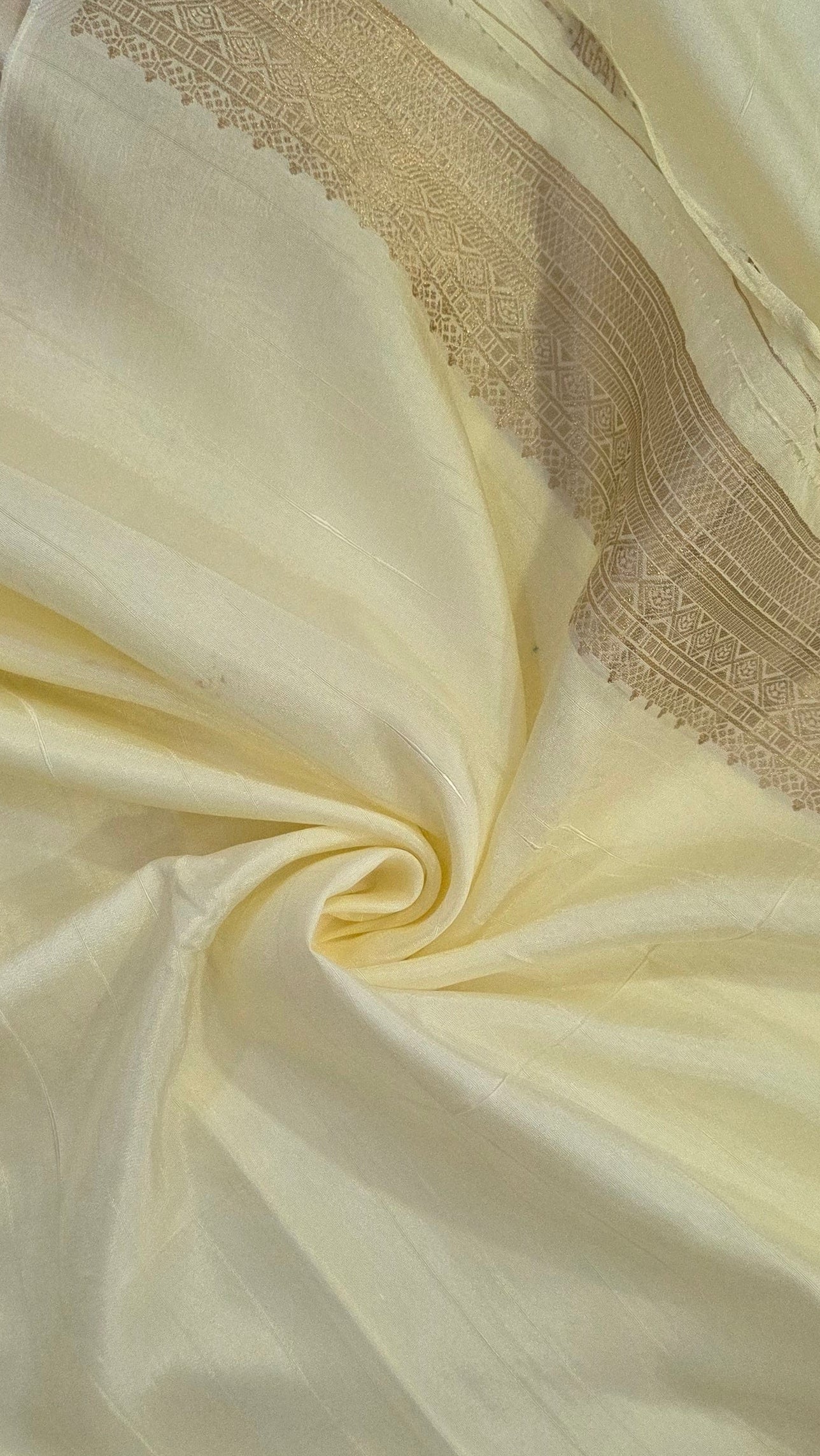 Orange Ivory contrast Banarasi Silk Saree