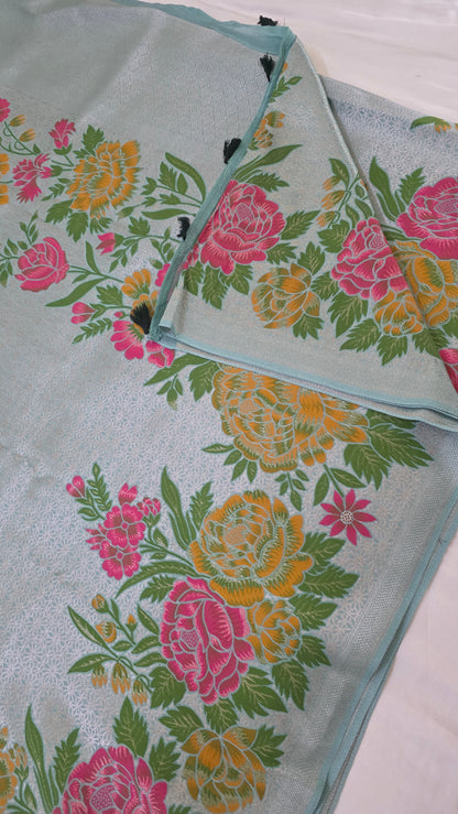 Blue Banarasi Tissue Saree