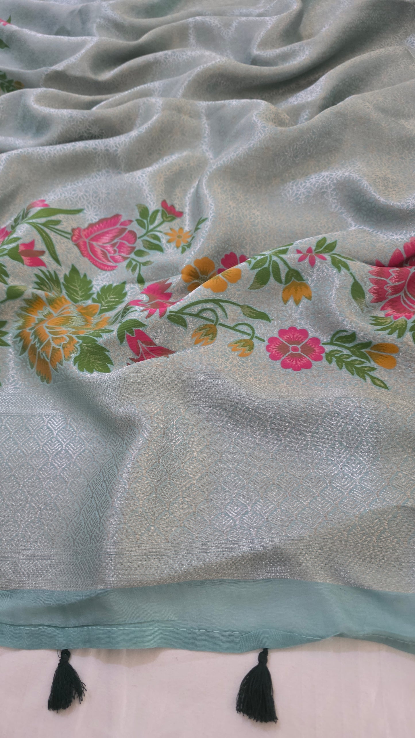Blue Banarasi Tissue Saree