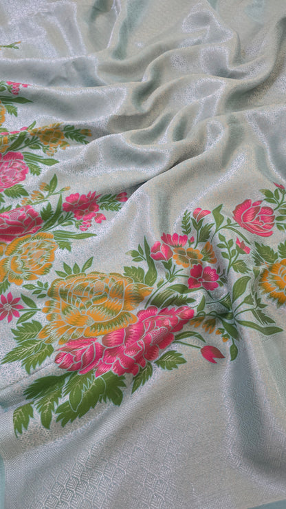 Blue Banarasi Tissue Saree