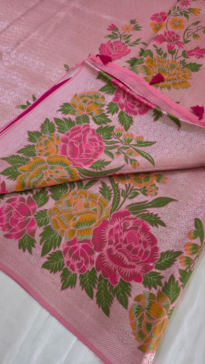 Pink Banarasi Tissue Saree