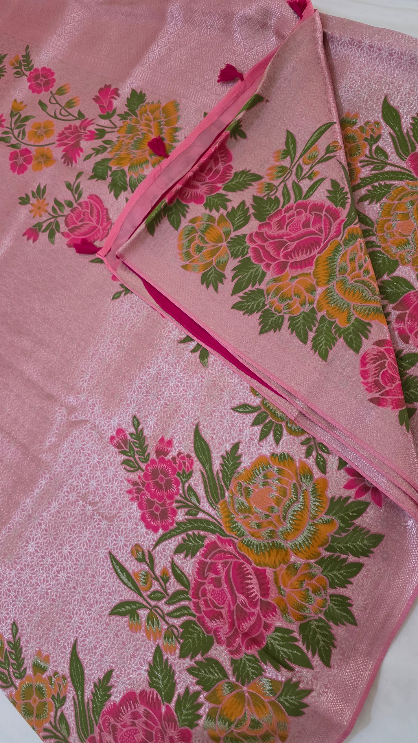 Pink Banarasi Tissue Saree