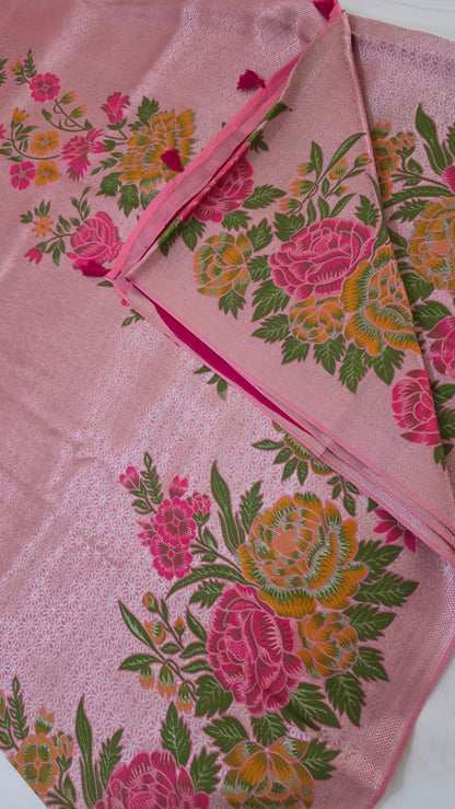 Pink Banarasi Tissue Saree