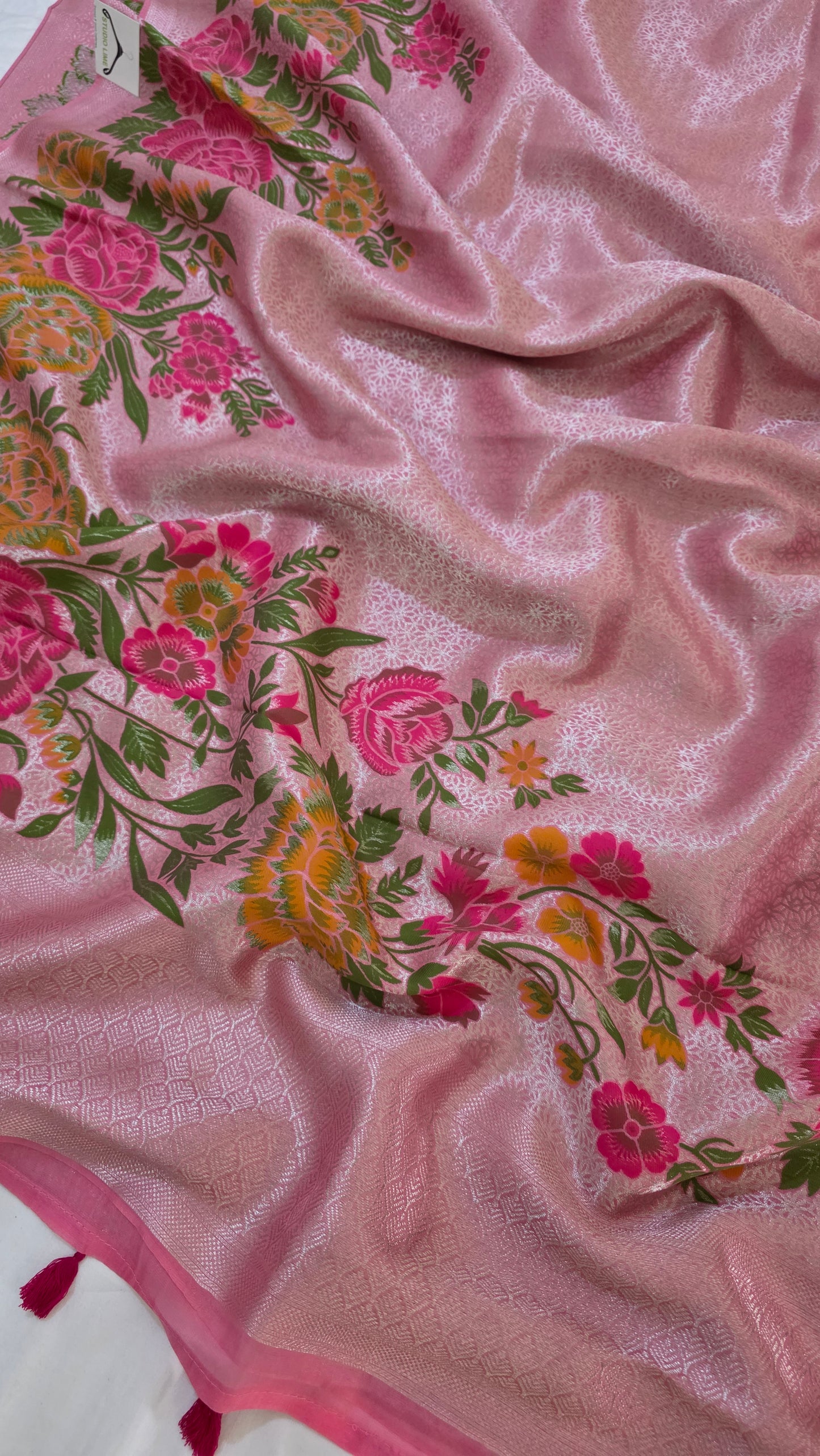 Pink Banarasi Tissue Saree